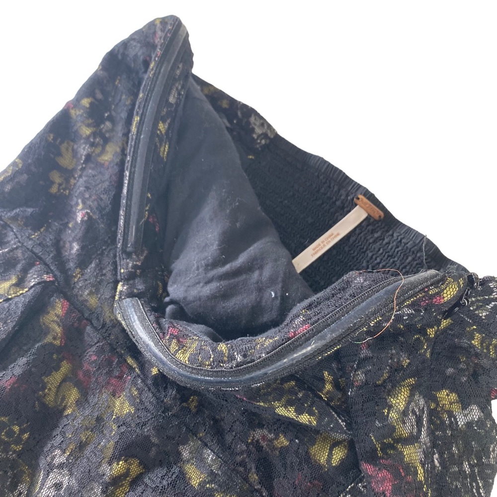 Free People Women's Mini Halter Dress Black Floral Lace Size 2 Lining  Party. - Picture 6 of 14